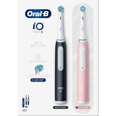Oral-B iO Series 3N Duo Elektrisk tandbørste 2 stk. Sort/Lyserød